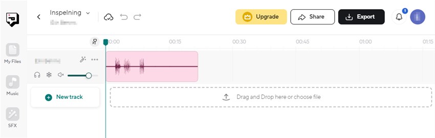 Bild på hur vyn i Podcastle ser ut